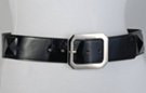 2 inch black vinyl blet with black pyramids along strap and frame buckle