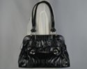 tall synth croc frame purse with double rope shoulder straps