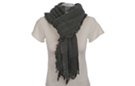 gray rib knit fringe scarf