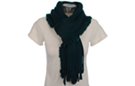 green rib knit fringe scarf