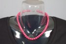 fuchsia lustrous bead necklace with clasp, 1/4" beads