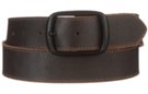 brown distressed leather belt and black buckle