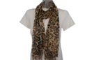 brown and gold giraffe spot pattern fringed scarf/shawl