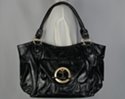 glossy golden gate tote with golden circle pin latch