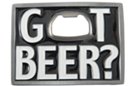 black "Got Beer?" belt buckle with opener