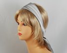 graded silver headscarf attached to plastic headband