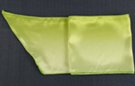 lime green satin belt scarf, single hue in graduated tones from medium to light across the width of the scarf, accentuates shimmer effect