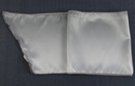 silver satin belt scarf, single hue in graduated tones from medium to light across the width of the scarf, accentuates shimmer effect