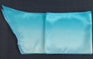 turquoise satin belt scarf, single hue in graduated tones from medium to light across the width of the scarf, accentuates shimmer effect