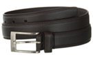 medium narrow men's grain leather dress belt, chrome buckle and leather retainer