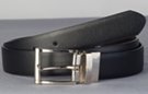 grain black and smooth dark brown twist reversible belt