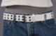 white double grommet web belt