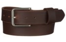 brown harness leather belt with snap-off heel bar buckle