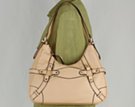 medium hobo handbag with harness ring and cross-hatch strap ornamentation