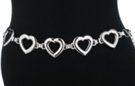 silver chain belt, heart-shaped rings