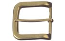 rounded squarish brass finish single prong heel bar belt buckle