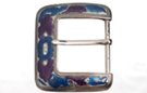 enameled western heel bar belt buckle