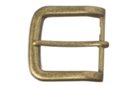 rounded squarish antique gold finish single prong heel bar belt buckle