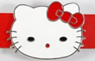 white face red bow kitty belt buckle