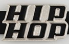 "Hip Hop" belt buckle in black and chrome