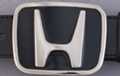 enameled belt buckle, Honda "H" in chrome on black