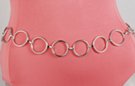 silver-tone circular hoop chain belt