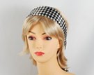 large black and white headscarf attached to plastic headband