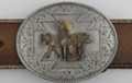 southwest-style wolf pack and moon oval belt buckle