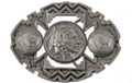 shiny Indian head nickel western belt buckle with arrowhead cut-out