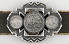 enlarged 1914 Indian head nickel western belt buckle with arrowhead cut-out