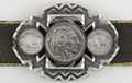 matte finish Indian head nickel western belt buckle with arrowhead cut-out