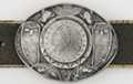 replica Indian Head coin on oval belt buckle