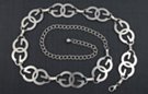 interlocking silver G's chain belt
