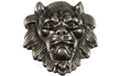 belt buckle, pewter lion's head with mane, shiny