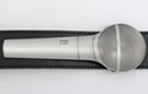 light gray 3-d microphone belt buckle