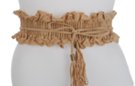ruffled buff high waist stretch belt with tie strings