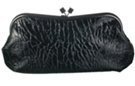 black patent croc print patent vinyl frame top evening bag