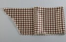satin belt scarf, ivory and brown big houndstooth check