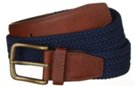 navy hybrid stretch belt with tan tabbing