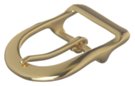 solid brass center bar belt buckle with rectangular keeper side