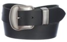 western pin buckle on black genuine leather belt strap