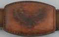 distressed leather loaf belt buckle with soaring eagle