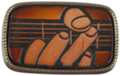 guitar fingers top-grain leather inlay western buckle