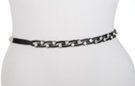 black latice leatherette rhinestone belt