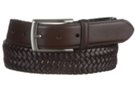premium dark brown plaited leather stretch belt