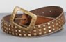 High quality leather belts with studs, eyelets and conchos. The pyramid stud and eagle concho belts have snap closures so the buckles may be replaced with your own 1-1/2