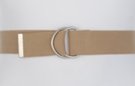 khaki cotton canvas belt with nickel polish D-rings