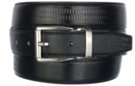 black lizard skin embossed dress belt with smooth buckle
