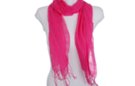 gauzy fuchsia summer fringe scarf