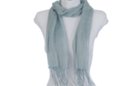 gauzy light gray summer fringe scarf